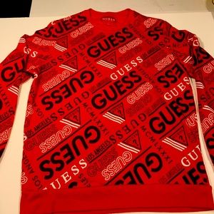 Guess Los Angeles Men’s All Over Logo Print Pullover Sweatshirt Size L